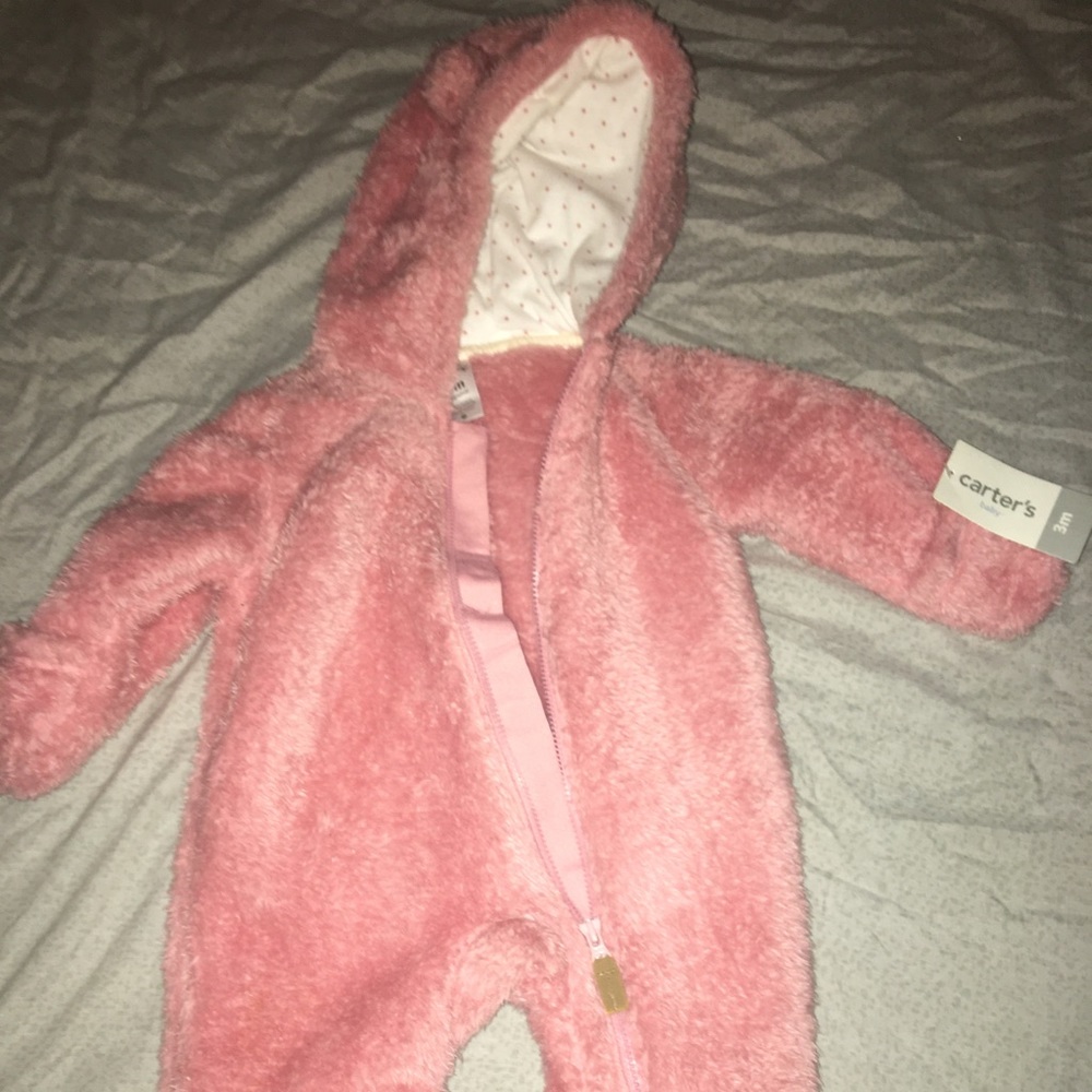 3m lil girl pink fur onesie